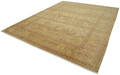 Handmade Area Rug - Tebriz Classic Brown Cotton Wool Rug 9'1'' x 11'10''