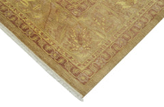Handmade Area Rug - Tebriz Classic Brown Cotton Wool Rug 9'1'' x 11'10''