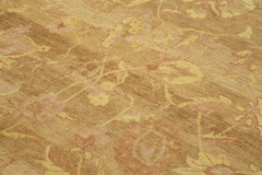 Handmade Area Rug - Tebriz Classic Brown Cotton Wool Rug 9'1'' x 11'10''