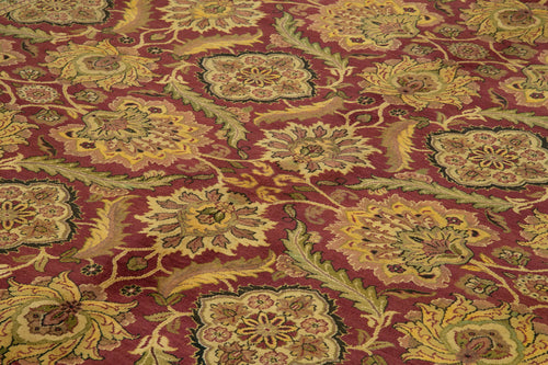 Tebriz Yellow Classic Cotton Wool Handmade Area Rug 9'1'' x 12'0''