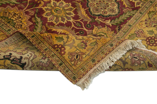 Tebriz Yellow Classic Cotton Wool Handmade Area Rug 9'1'' x 12'0''