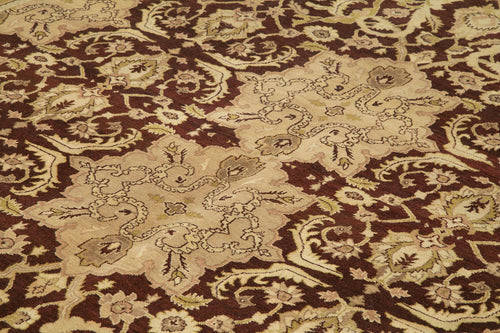 Tebriz Beige Classic Cotton Wool Handmade Area Rug 9'2'' x 12'2''