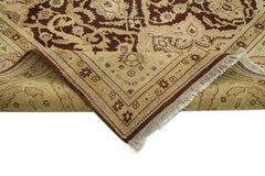 Tebriz Beige Classic Cotton Wool Handmade Area Rug 9'2'' x 12'2''