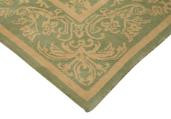 Tebriz Green Classic Cotton Wool Handmade Area Rug 8'2'' x 10'2''