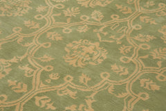 Tebriz Green Classic Cotton Wool Handmade Area Rug 8'2'' x 10'2''