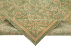 Tebriz Green Classic Cotton Wool Handmade Area Rug 8'2'' x 10'2''