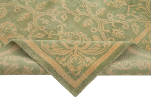 Tebriz Green Classic Cotton Wool Handmade Area Rug 8'2'' x 10'2''