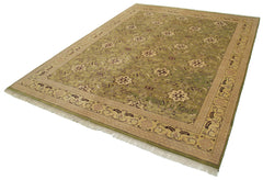 Tebriz Green Classic Cotton Wool Handmade Area Rug 8'0'' x 10'2''