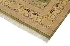 Tebriz Green Classic Cotton Wool Handmade Area Rug 8'0'' x 10'2''