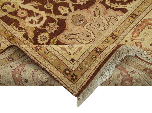 Tebriz Beige Classic Cotton Wool Handmade Area Rug 7'10'' x 9'8''