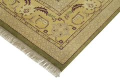 Tebriz Green Classic Cotton Wool Handmade Area Rug 8'10'' x 11'11''