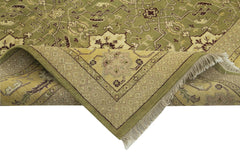 Tebriz Green Classic Cotton Wool Handmade Area Rug 8'10'' x 11'11''
