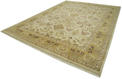 Tebriz Beige Classic Cotton Wool Handmade Area Rug 10'0'' x 13'7''