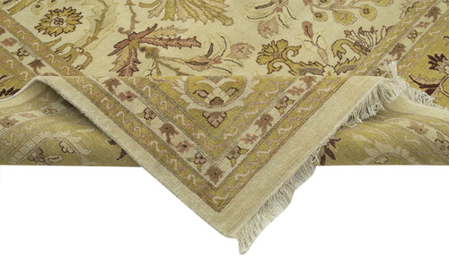 Tebriz Beige Classic Cotton Wool Handmade Area Rug 10'0'' x 13'7''