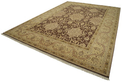Tebriz Beige Classic Cotton Wool Handmade Area Rug 9'10'' x 14'1''