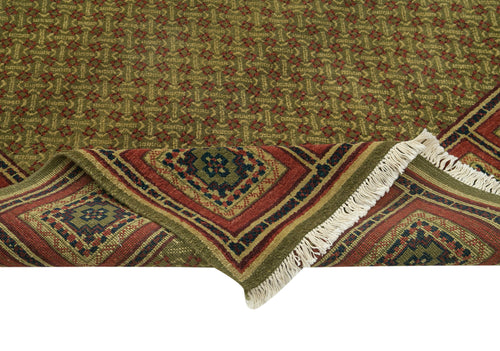 Tebriz Green Classic Cotton Wool Handmade Area Rug 7'7'' x 10'4''