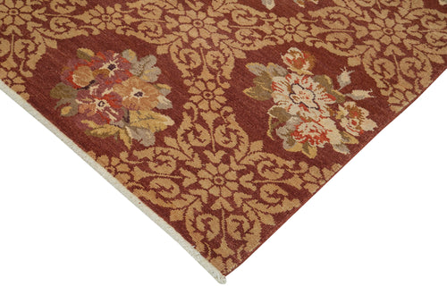 Tebriz Red Classic Cotton Wool Handmade Area Rug 7'9'' x 10'6''