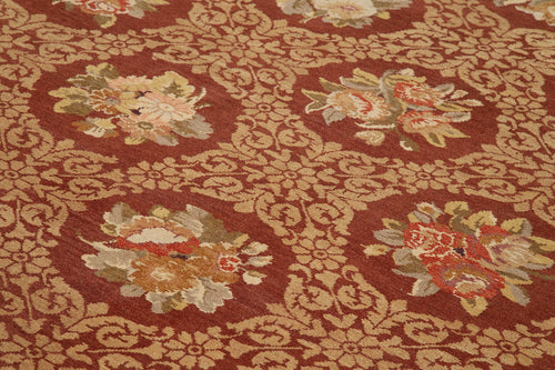 Tebriz Red Classic Cotton Wool Handmade Area Rug 7'9'' x 10'6''