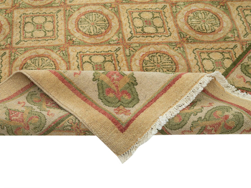 Tebriz Beige Classic Cotton Wool Handmade Area Rug 7'10'' x 10'0''