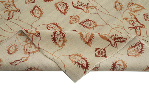 Tebriz Beige Classic Cotton Wool Handmade Area Rug 8'10'' x 11'11''