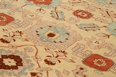 Tebriz Beige Classic Cotton Wool Handmade Area Rug 9'2'' x 11'6''