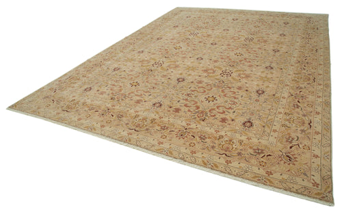 Tebriz Beige Classic Cotton Wool Handmade Area Rug 9'11'' x 13'9''