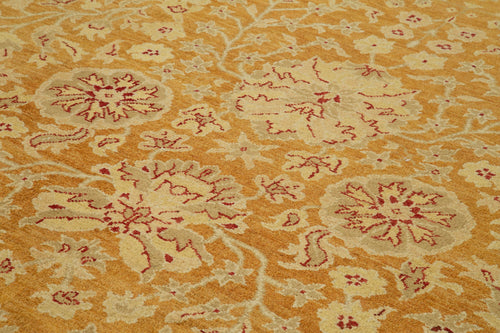 Tebriz Orange Classic Cotton Wool Handmade Area Rug 10'0'' x 14'1''