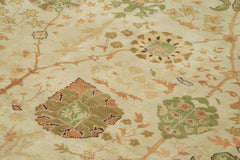 Handmade Area Rug | Classic Beige Cotton Wool Turkish Knotted Carpet 9'x12'2"