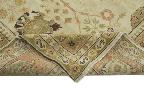 Handmade Area Rug | Classic Beige Cotton Wool Turkish Knotted Carpet 9'x12'2"