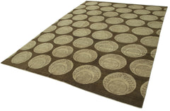 Tebriz Brown Classic Cotton Wool Handmade Area Rug 8'10'' x 12'0''