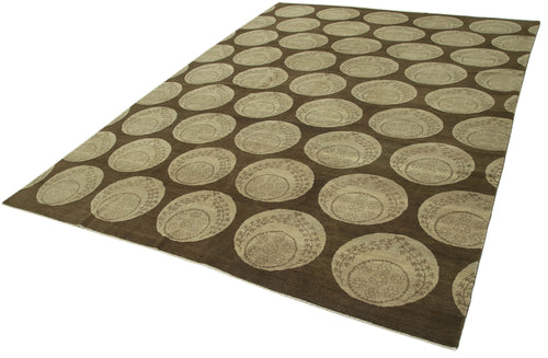 Tebriz Brown Classic Cotton Wool Handmade Area Rug 8'10'' x 12'0''