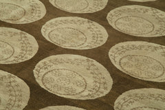 Tebriz Brown Classic Cotton Wool Handmade Area Rug 8'10'' x 12'0''