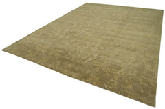 Tebriz Green Classic Cotton Wool Handmade Area Rug 9'9'' x 13'4''