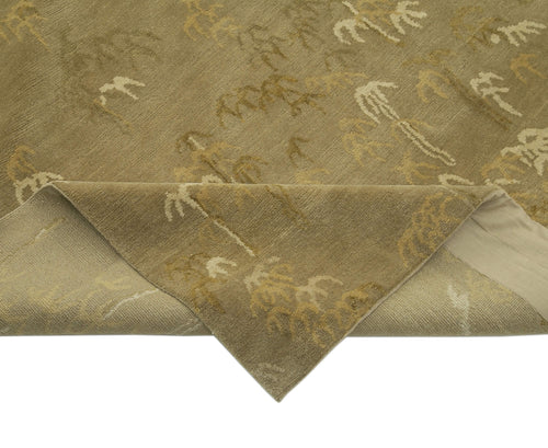 Tebriz Green Classic Cotton Wool Handmade Area Rug 9'9'' x 13'4''