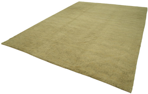 Tebriz Green Classic Cotton Wool Handmade Area Rug 9'6'' x 13'5''