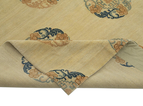 Tebriz Beige Classic Cotton Wool Handmade Area Rug 9'11'' x 13'11''