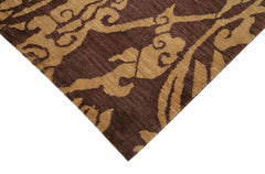 Tebriz Purple Classic Cotton Wool Handmade Area Rug 9'8'' x 13'5''