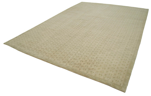 Tebriz Green Classic Cotton Wool Handmade Area Rug 9'6'' x 13'3''