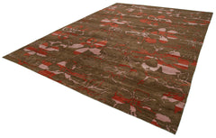 Tebriz Brown Classic Cotton Wool Handmade Area Rug 10'0'' x 13'9''