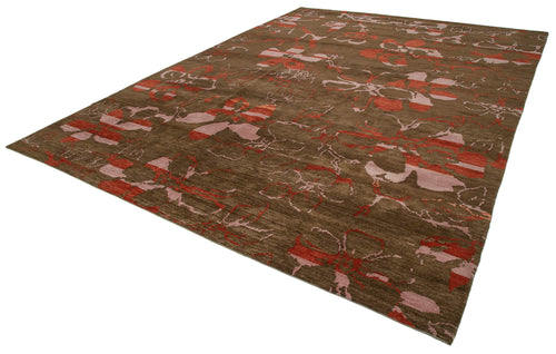 Tebriz Brown Classic Cotton Wool Handmade Area Rug 10'0'' x 13'9''