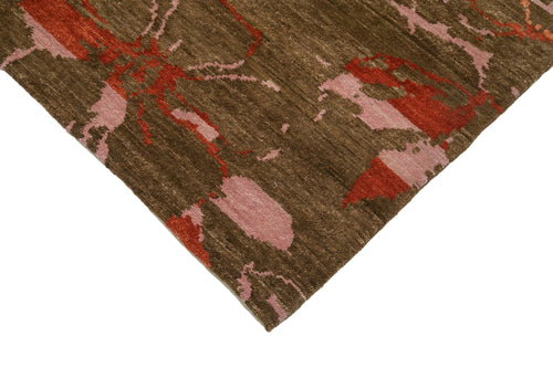 Tebriz Brown Classic Cotton Wool Handmade Area Rug 10'0'' x 13'9''