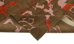 Tebriz Brown Classic Cotton Wool Handmade Area Rug 10'0'' x 13'9''