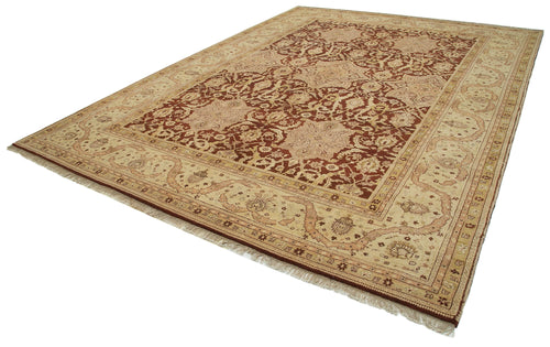 Tebriz Beige Classic Cotton Wool Handmade Area Rug 9'11'' x 13'10''