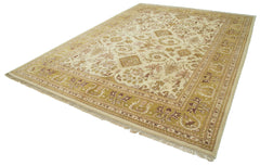 Tebriz Beige Classic Cotton Wool Handmade Area Rug 8'9'' x 11'11''