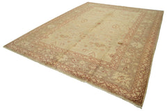 Tebriz Beige Classic Cotton Wool Handmade Area Rug 9'0'' x 11'9''