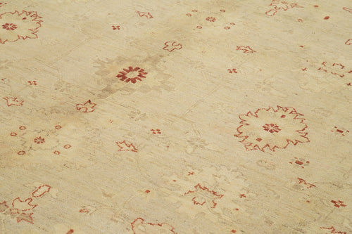 Tebriz Beige Classic Cotton Wool Handmade Area Rug 9'0'' x 11'9''