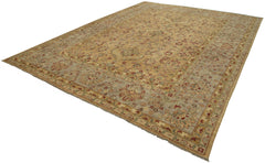 Tebriz Brown Classic Cotton Wool Handmade Area Rug 10'2'' x 13'3''