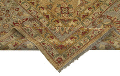 Tebriz Brown Classic Cotton Wool Handmade Area Rug 10'2'' x 13'3''
