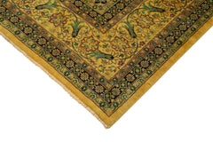 Tebriz Yellow Classic Cotton Wool Handmade Area Rug 9'8'' x 13'7''