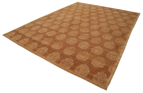 Tebriz Orange Classic Cotton Wool Handmade Area Rug 9'0'' x 12'0''